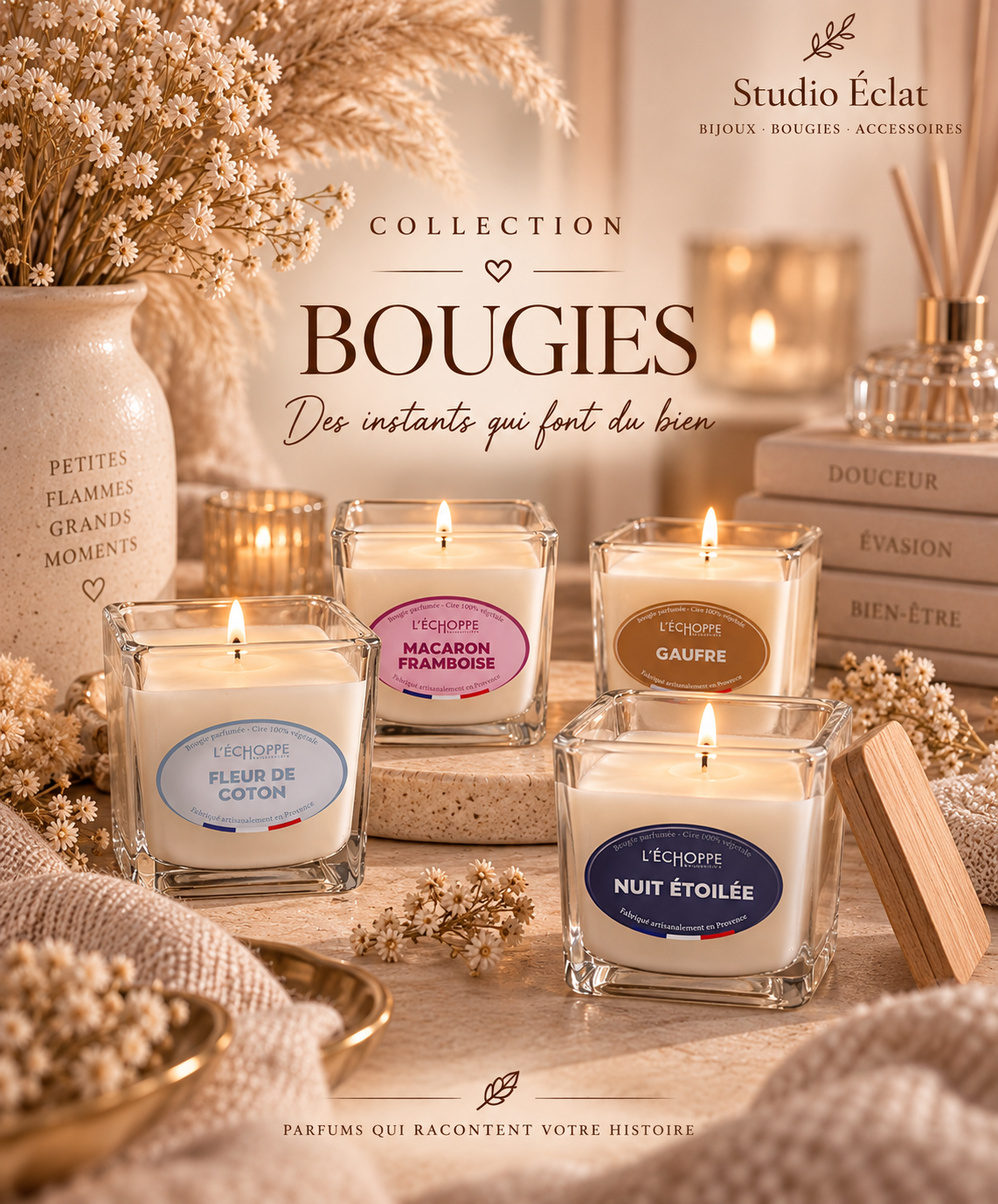 Bougies 🇫🇷 Fabrication française 🌿 Cire 100 % végétale 🌸 Parfums de Grasse