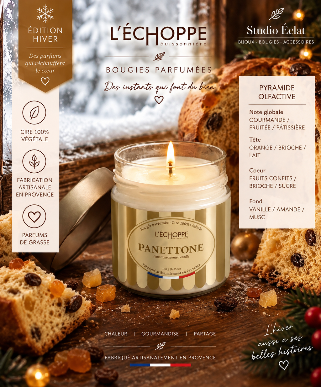 Panettone - Bougie parfumée 180g - Edition Hiver