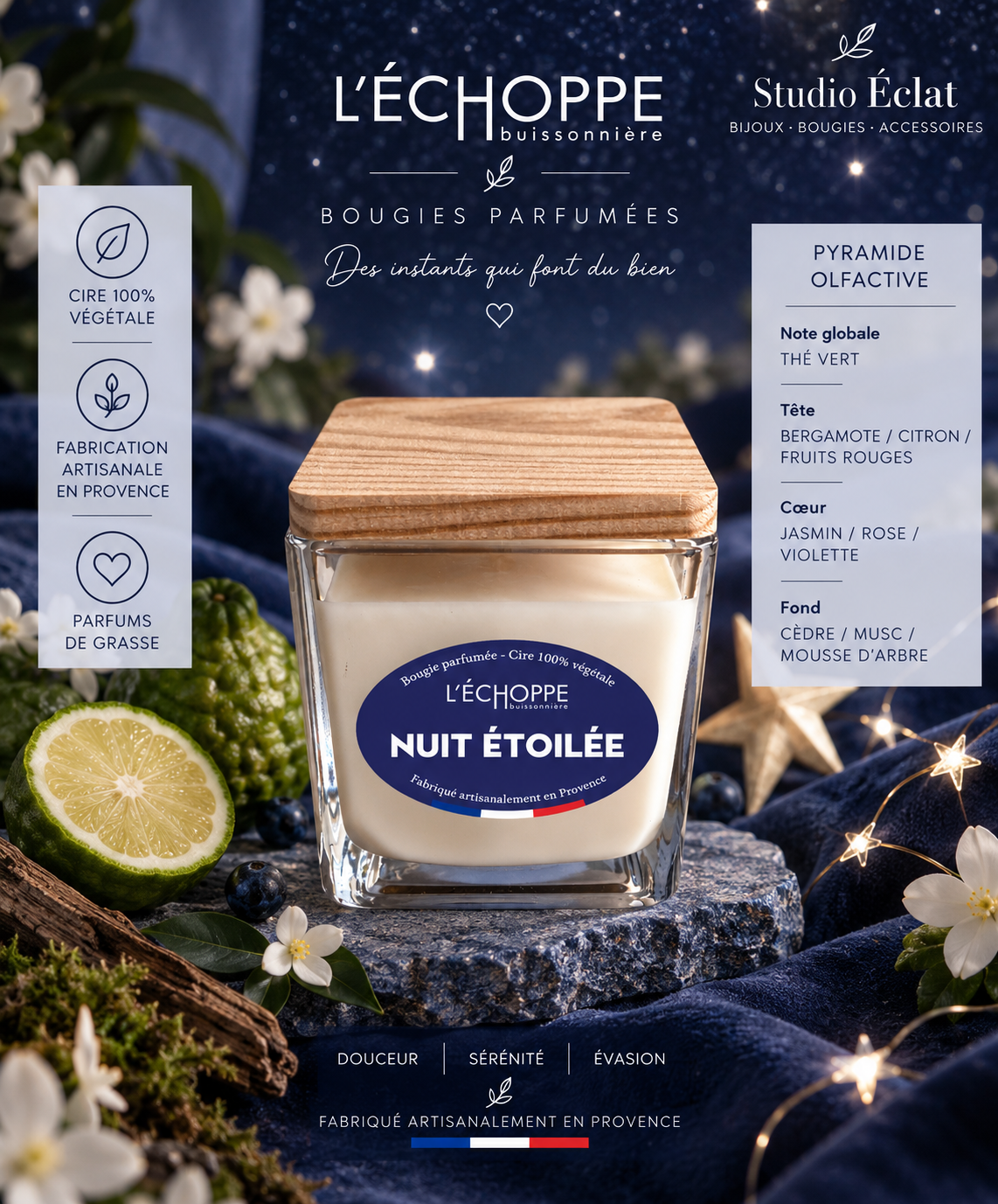 Nuit Étoilée- Bougie parfumée 190g