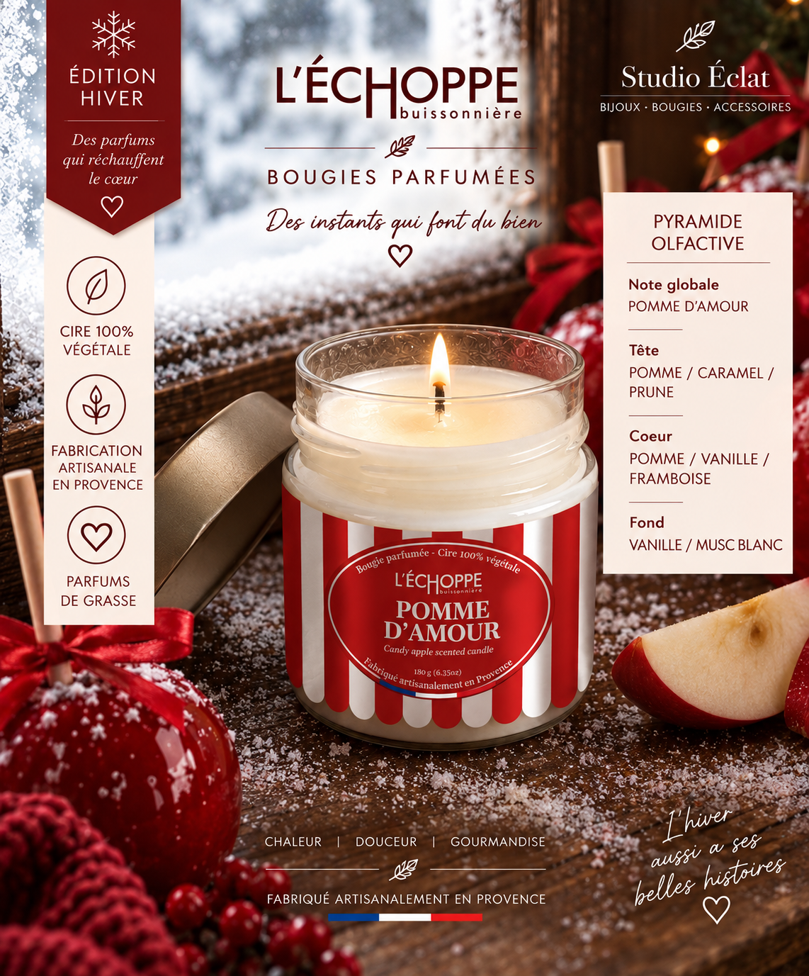 Pomme d'Amour - Bougie parfumée 180g - Edition Hiver