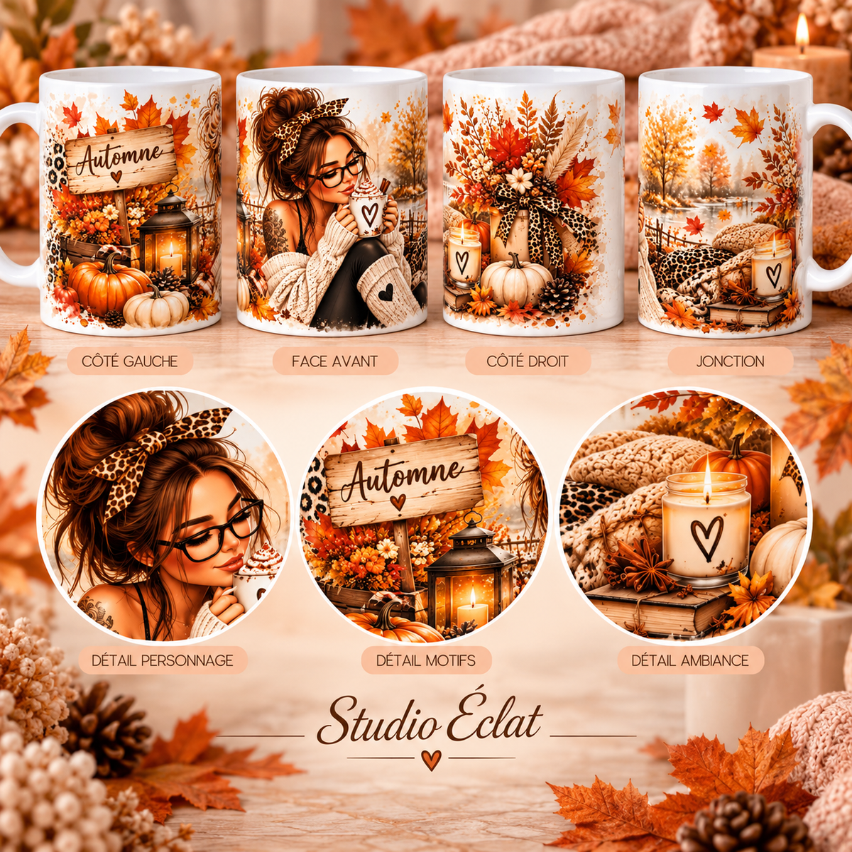 Mug Automne – Douceur & Cocooning 325 ml 🍁