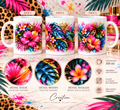 Mug Tropical Éclat - Fleurs Exotiques & Léopard 340ml